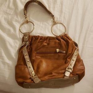 Brown and silver lethar kathy von zeeland bag